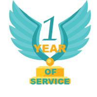 1 Year of Service awarded on 2019-08-01 20:50:09
